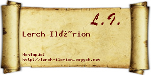 Lerch Ilárion névjegykártya